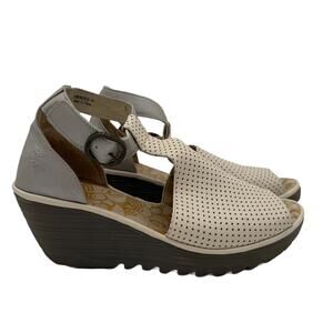 Fly London Yall Cupido Cutout Perforated Leather Heels Size 41 / 10 - 10.5